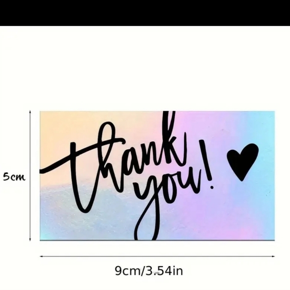 50 Holographic Thank You Cards - Picture 3 of 3